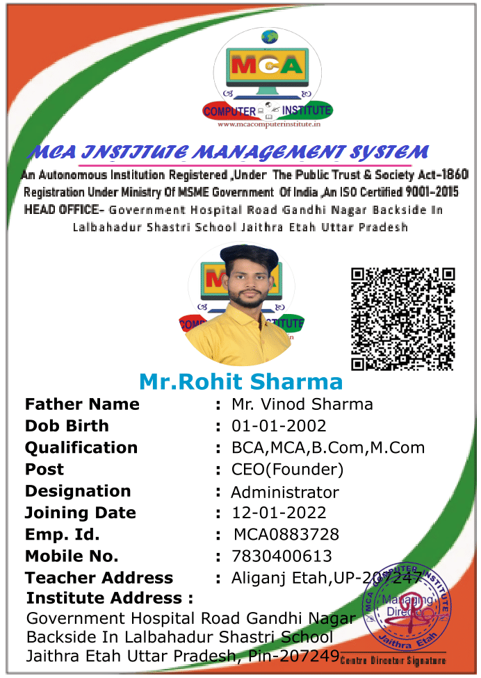 MCA Employee Card